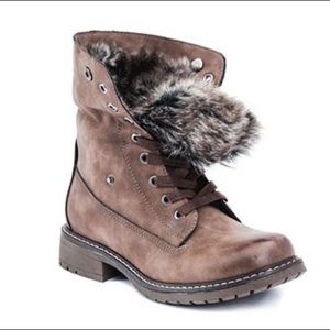 Brown Fur-detailed Combat Boot 8
